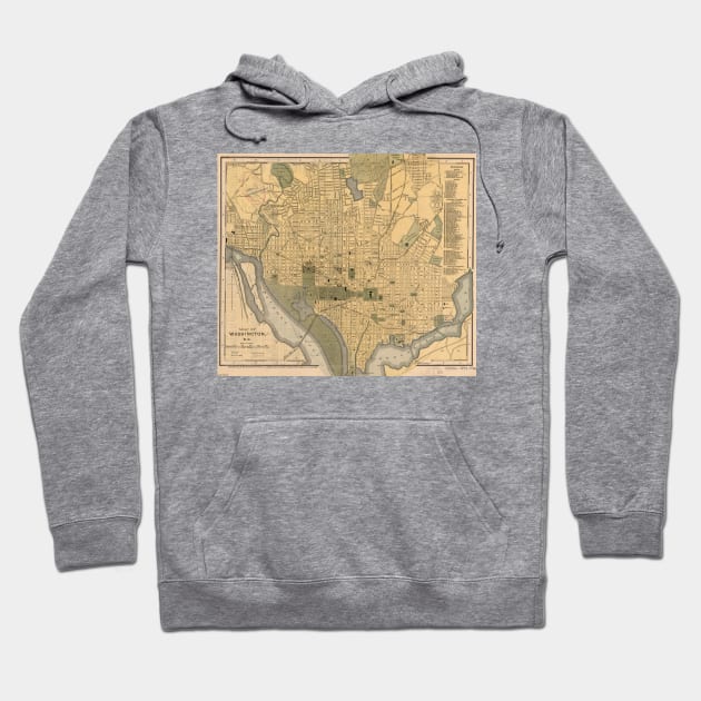 Vintage Map of Washington D.C. (1905) Hoodie by Bravuramedia